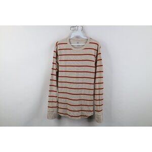 Vintage Y2K Gap Mens Medium Thermal Waffle Knit Striped Long Sleeve T-Shirt